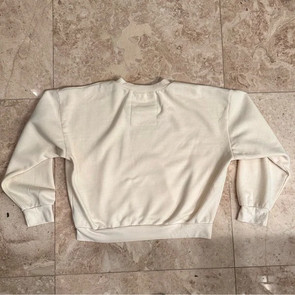 Aviator Nation Cream Sweater with Rainbow Stripes - Picture 7 of 9